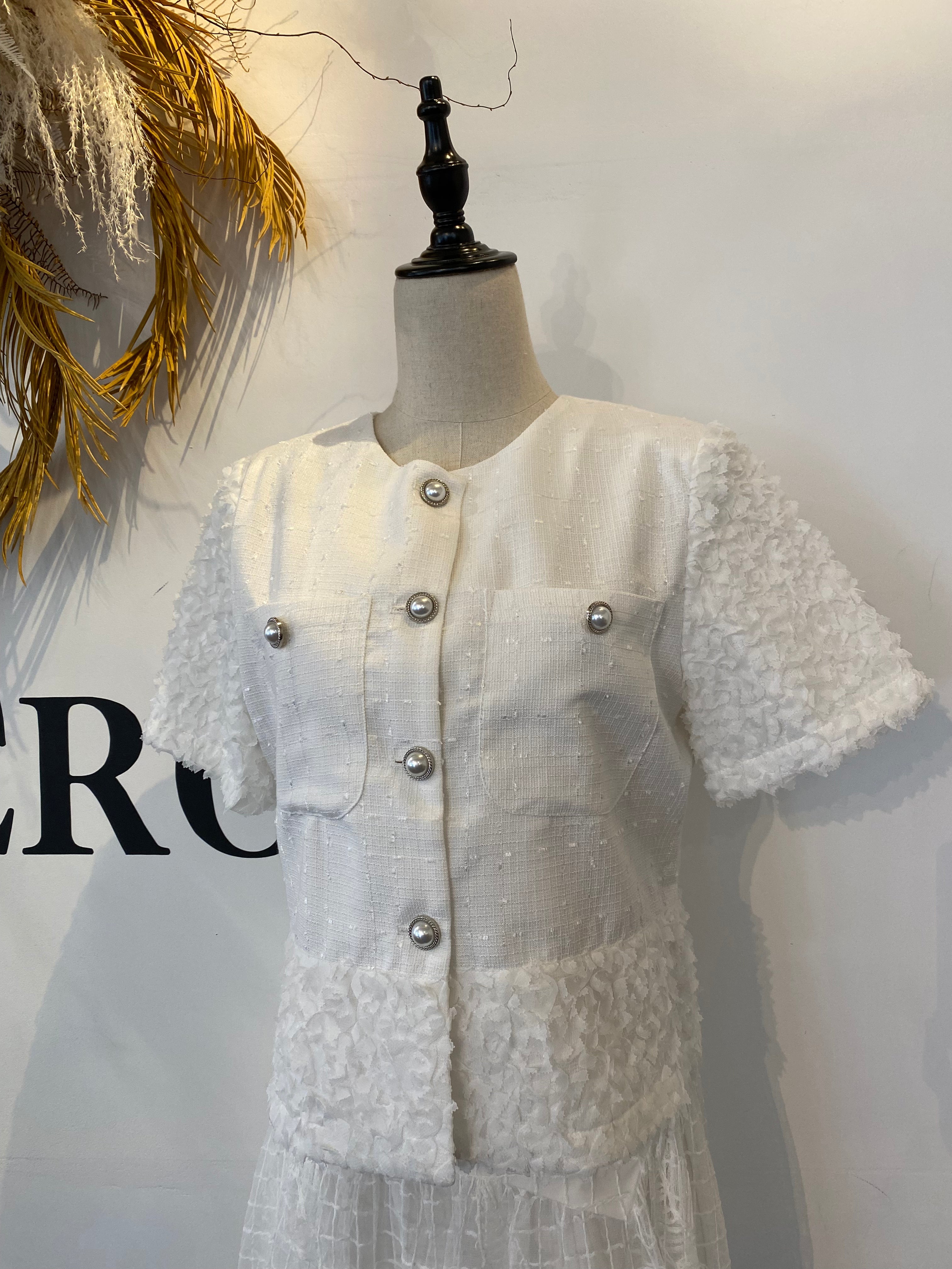 5017 ツイード風ホワイトジャケット