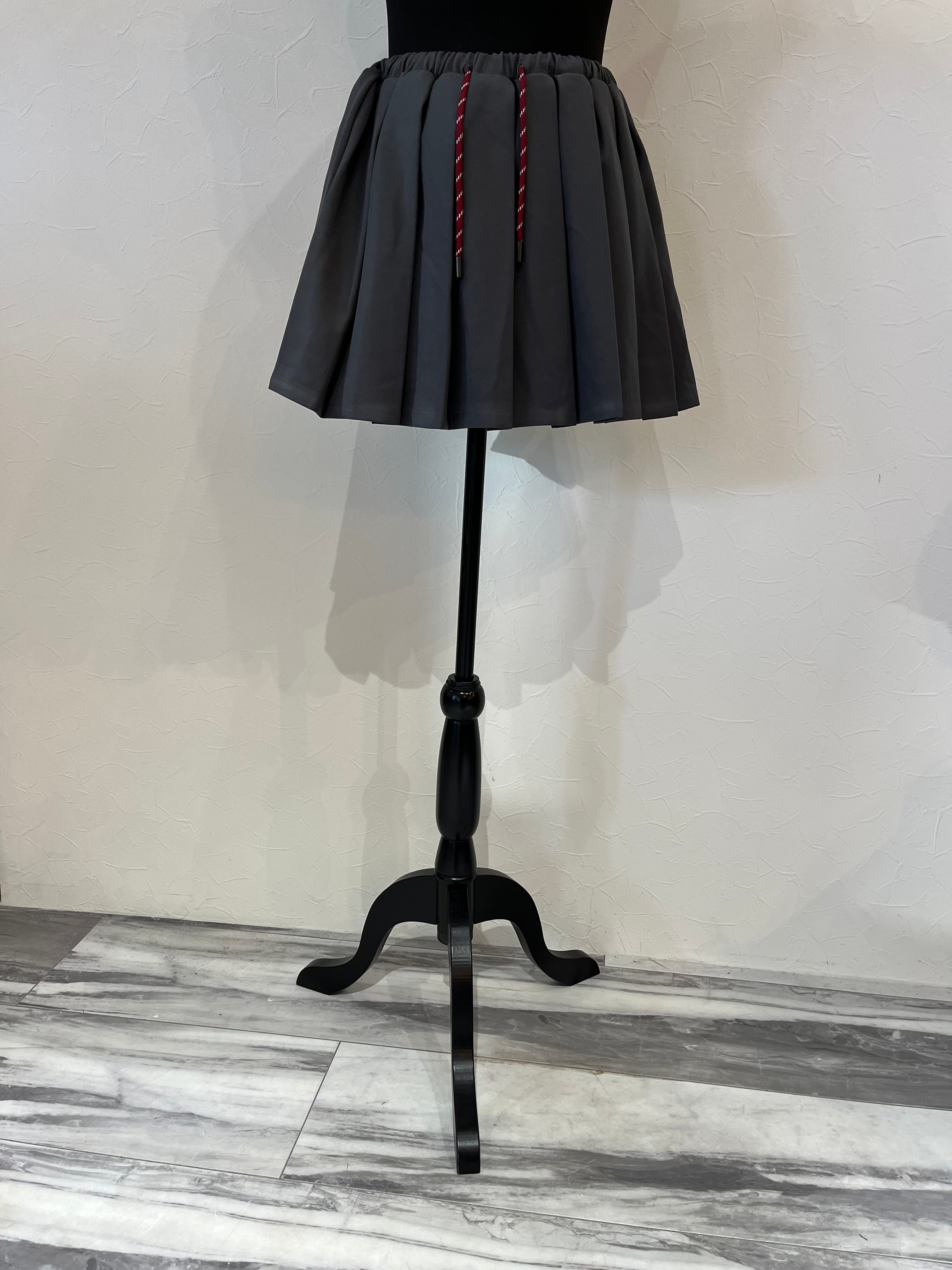 ウエストリボンフェイクプリーツミニスカート