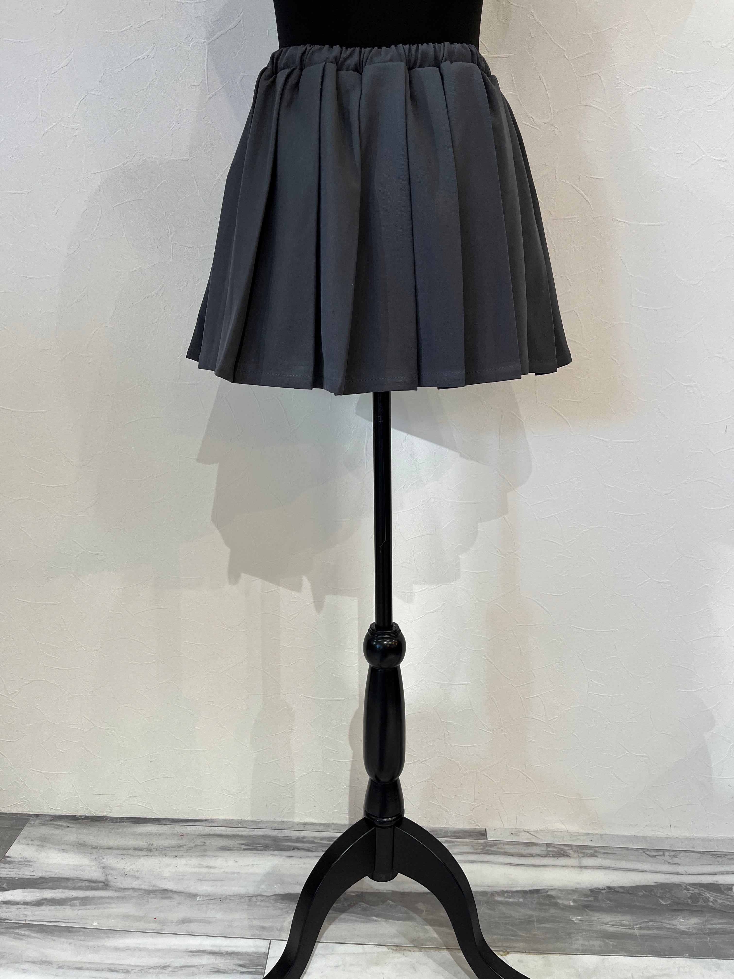 ウエストリボンフェイクプリーツミニスカート